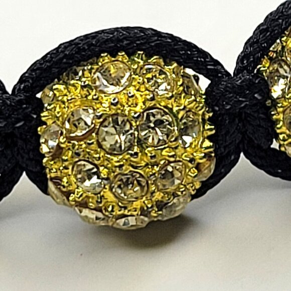 Shambala Bracelet in Yellow Diamante rhinestones - Picture 5 of 10